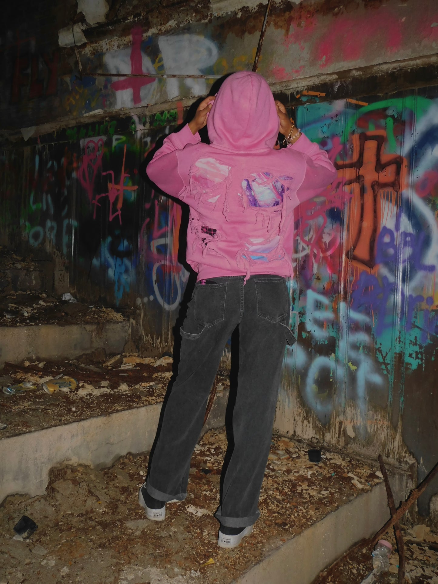 Pink Burnout Hoodie