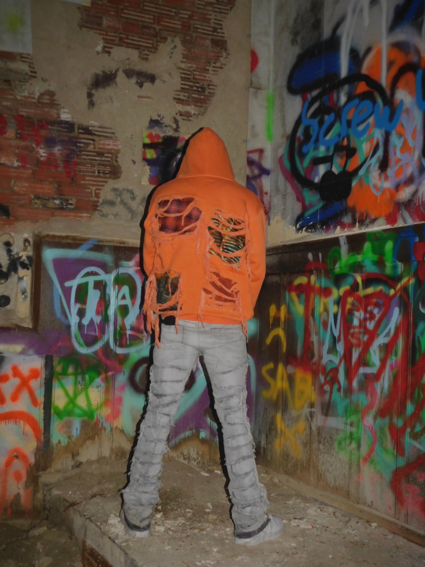 Orange Burnout Hoodie