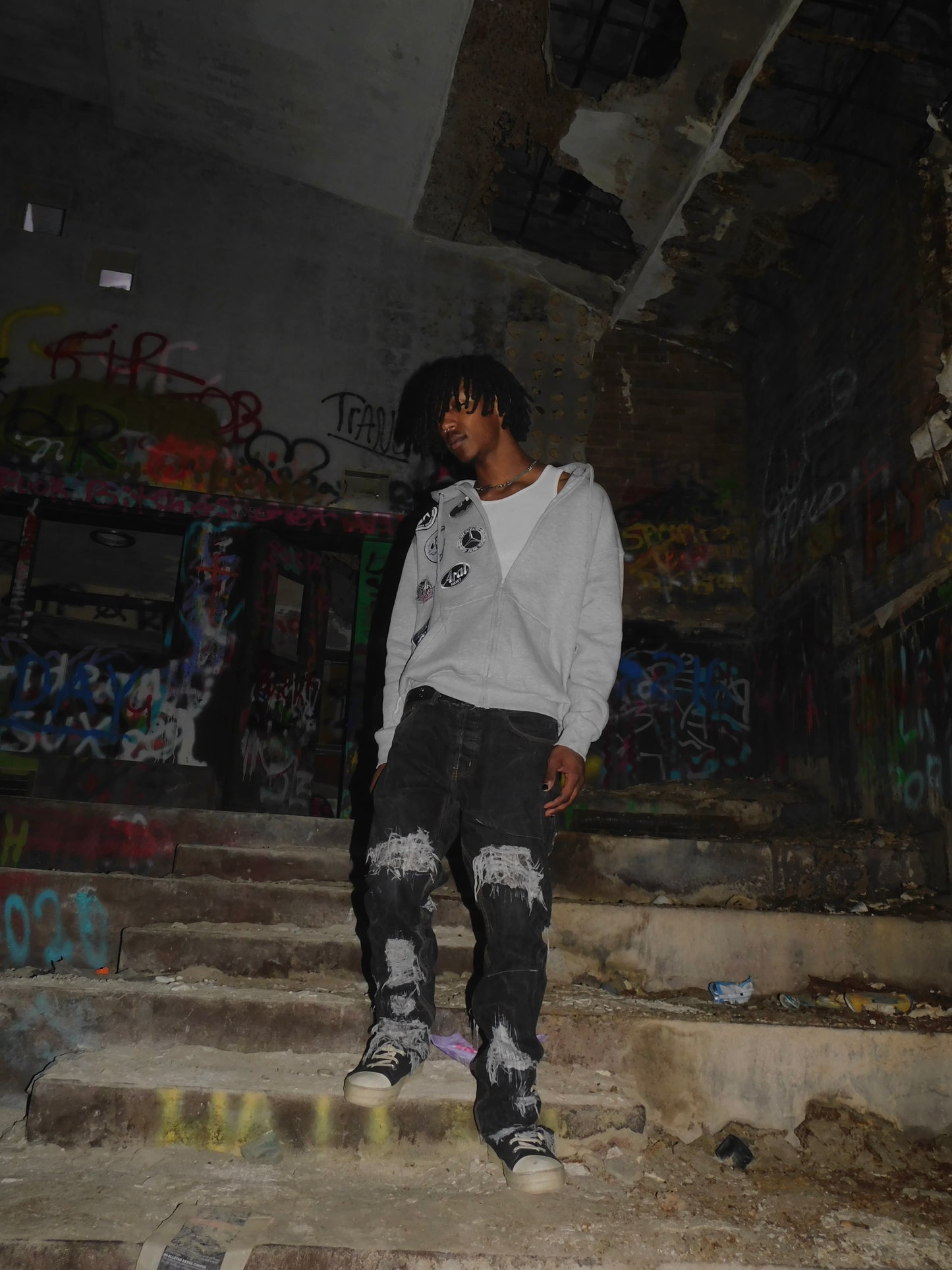 Gray Burnout Hoodie