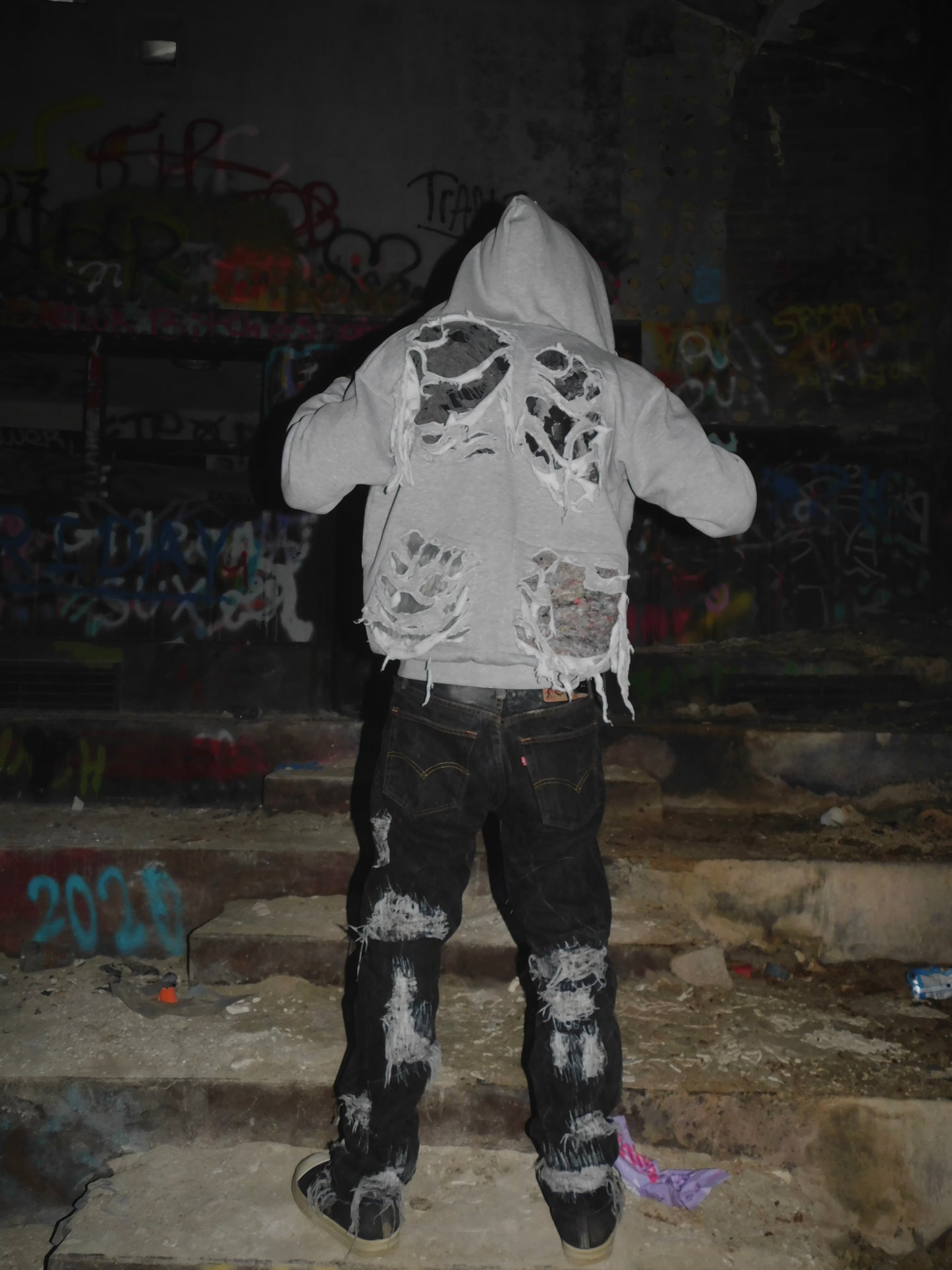 Gray Burnout Hoodie