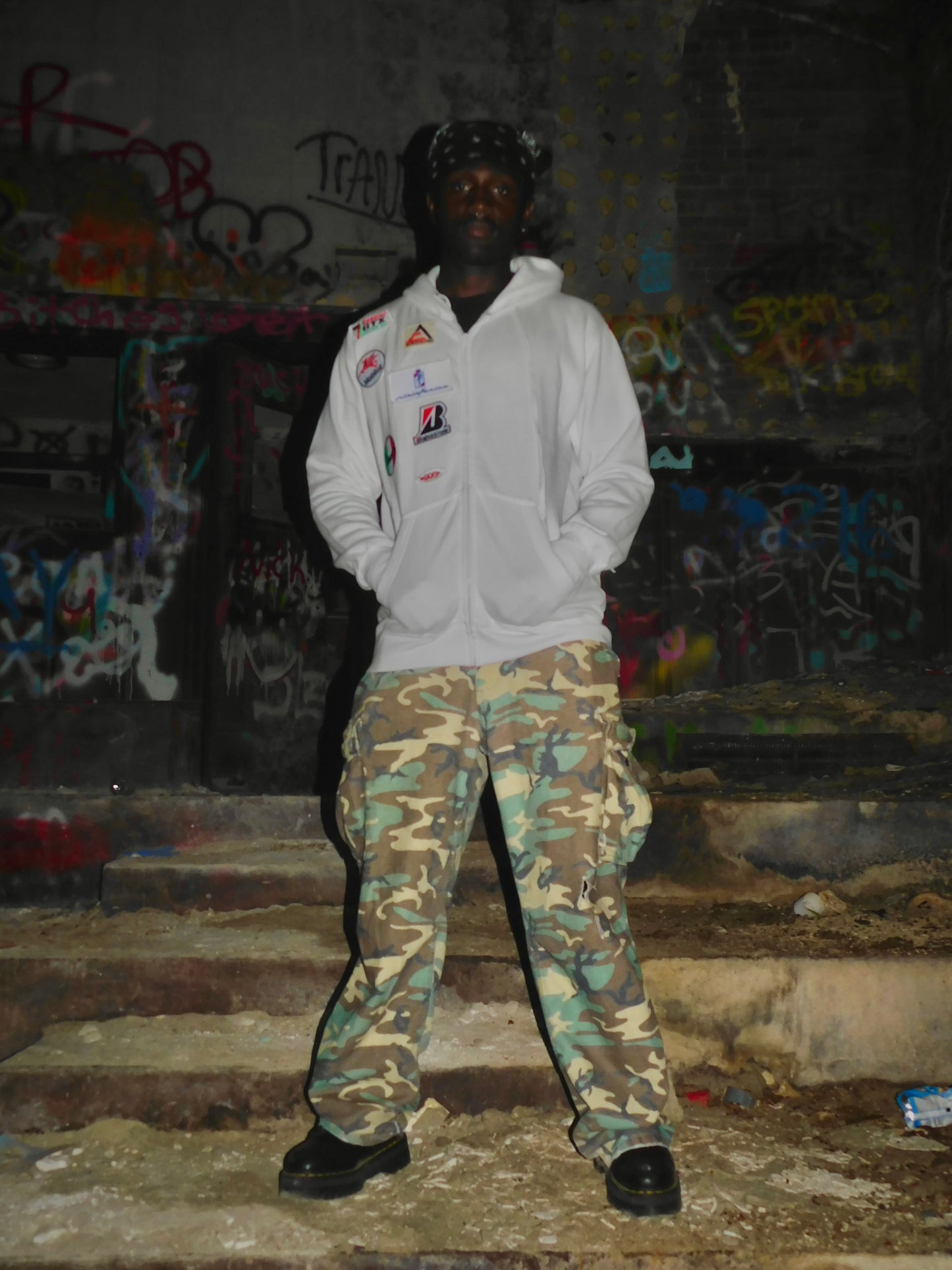 White Burnout hoodie