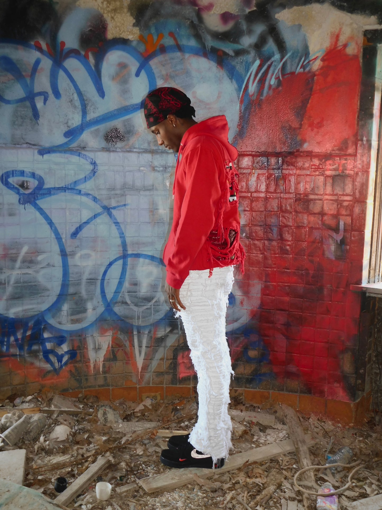 Red Burnout Hoodie