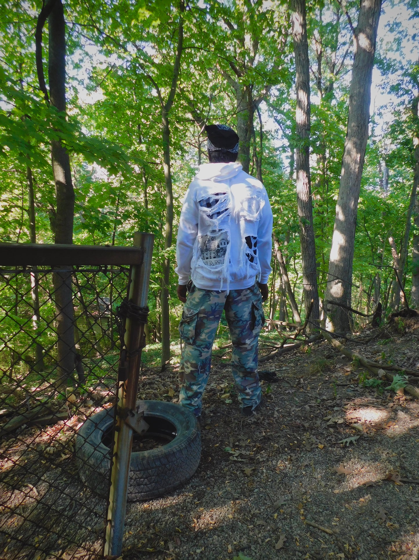 White Burnout hoodie