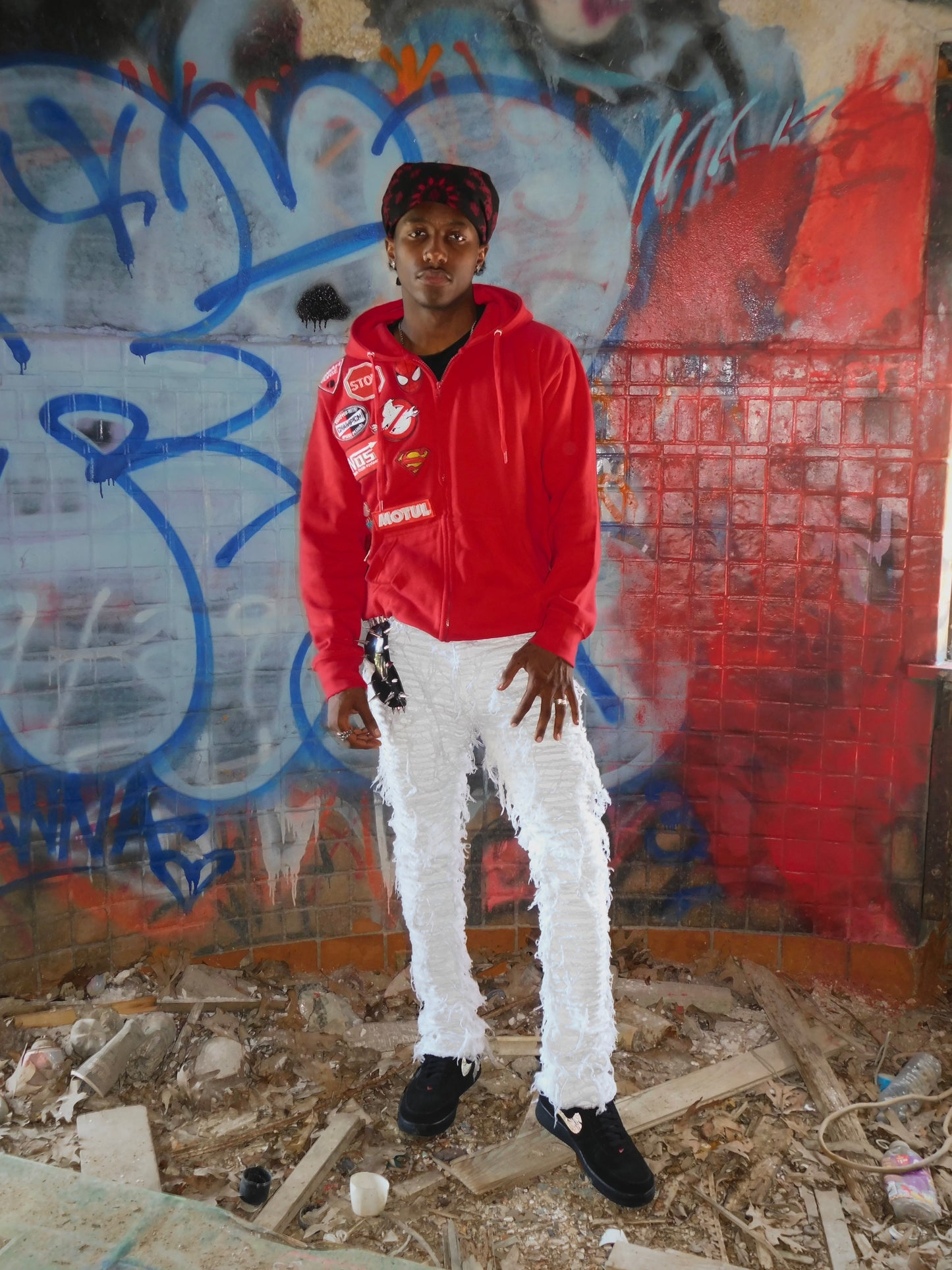 Red Burnout Hoodie