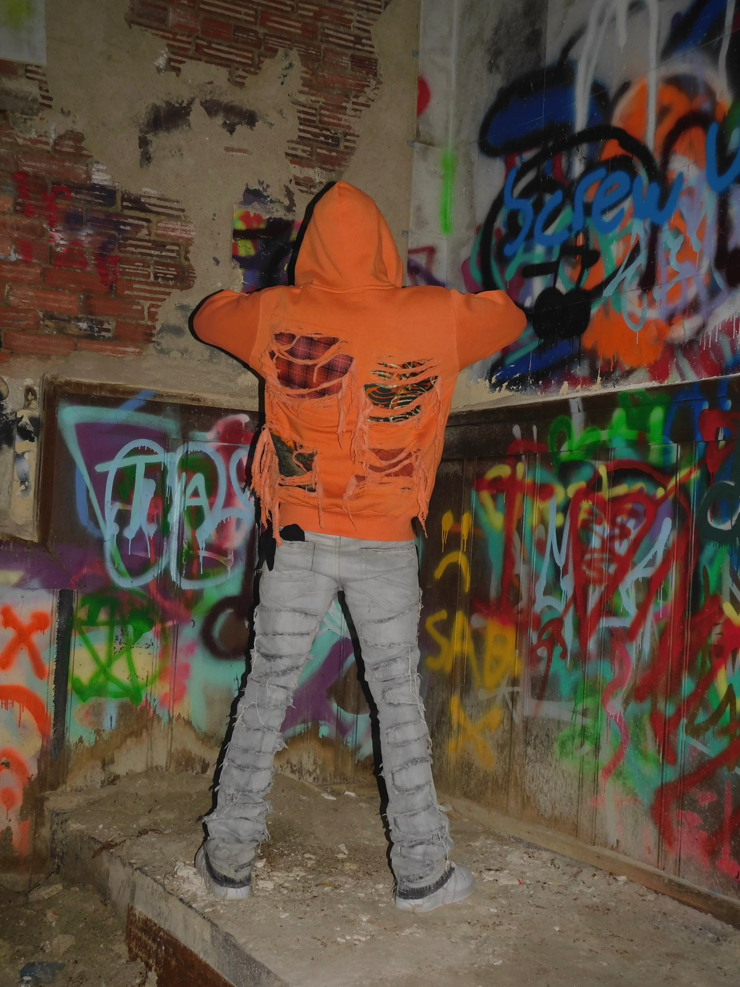 Orange Burnout Hoodie