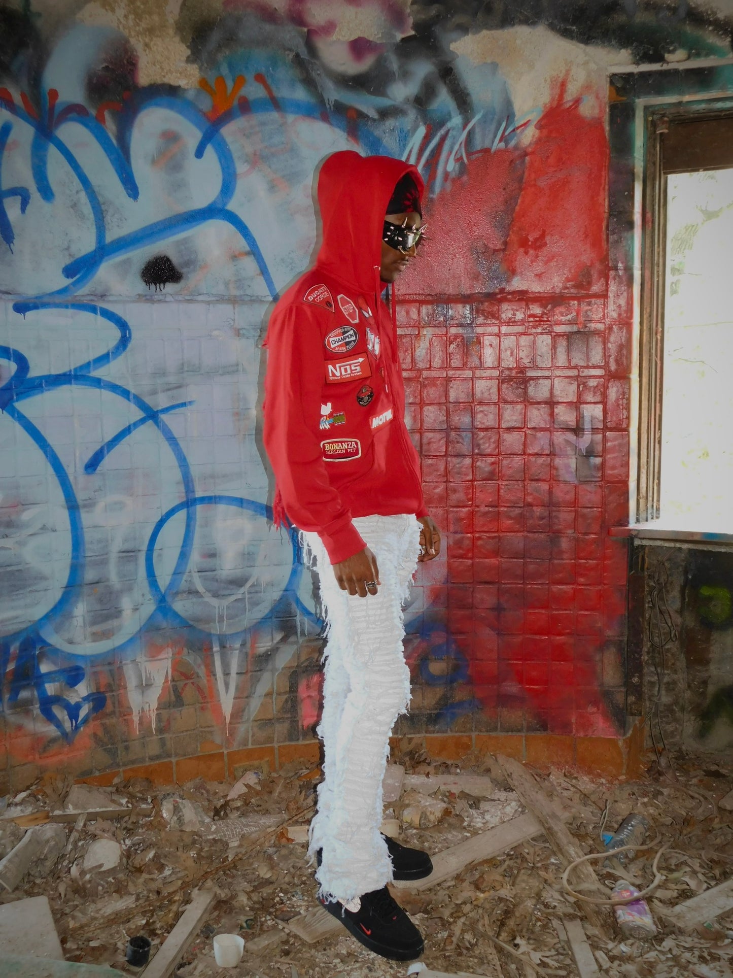 Red Burnout Hoodie