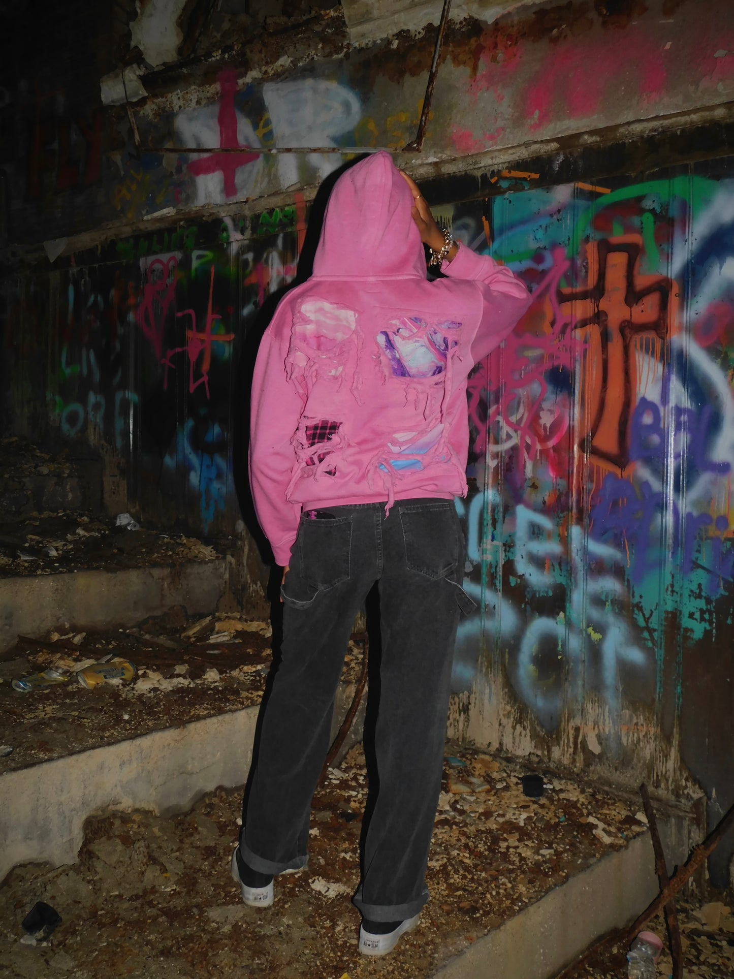 Pink Burnout Hoodie