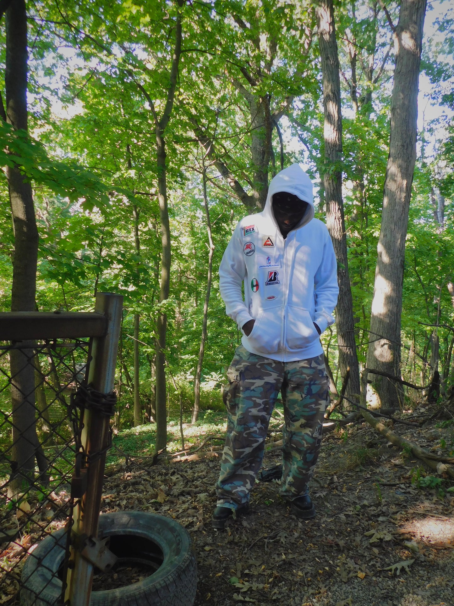 White Burnout hoodie