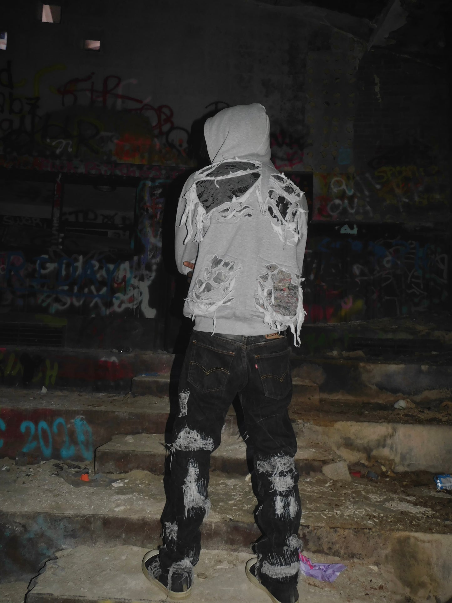 Gray Burnout Hoodie