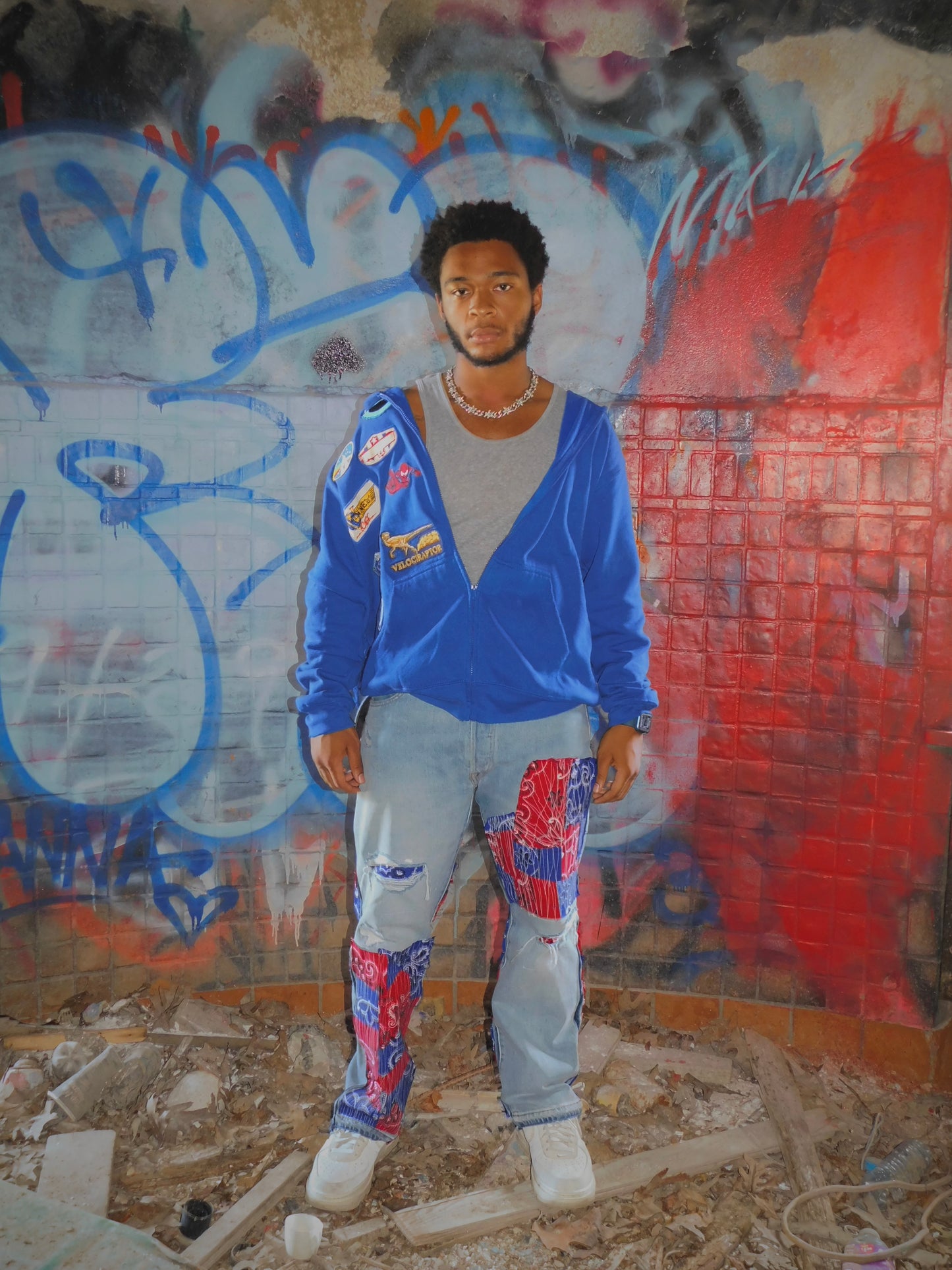 Blue Burnout Hoodie