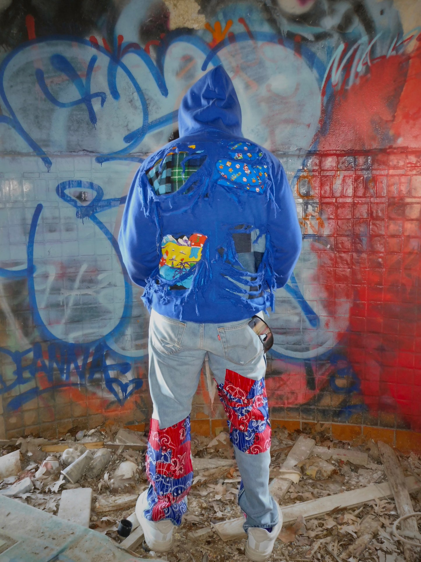 Blue Burnout Hoodie
