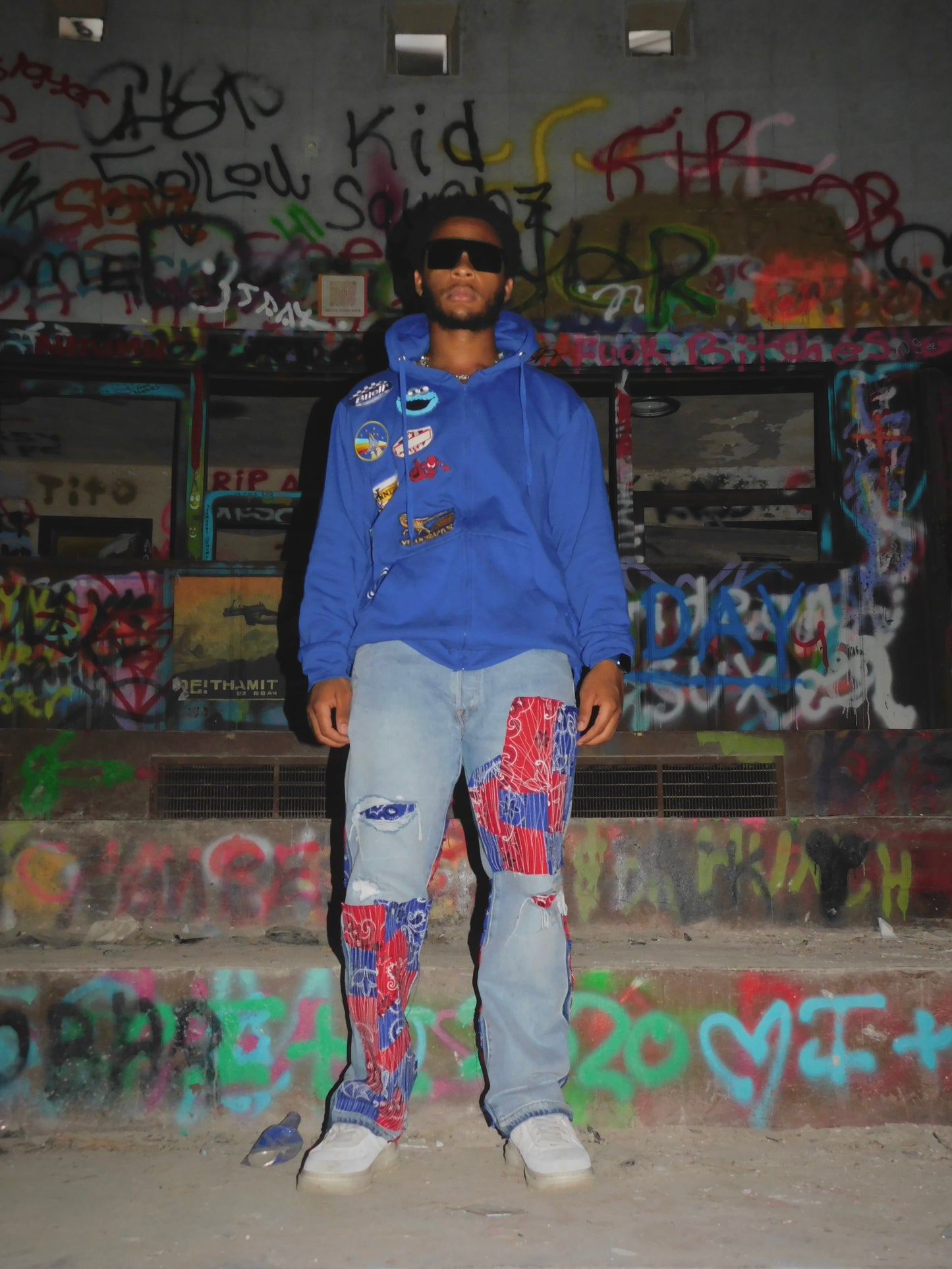 Blue Burnout Hoodie