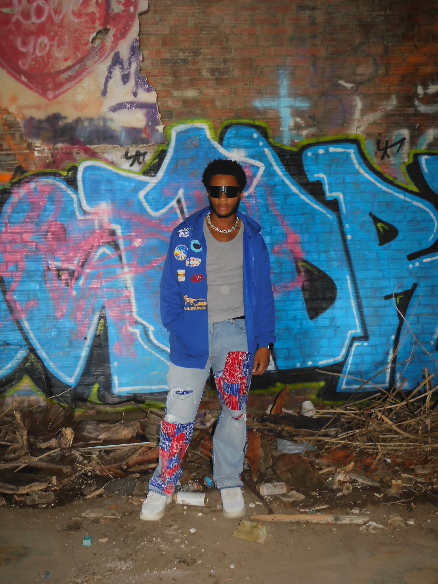 Blue Burnout Hoodie