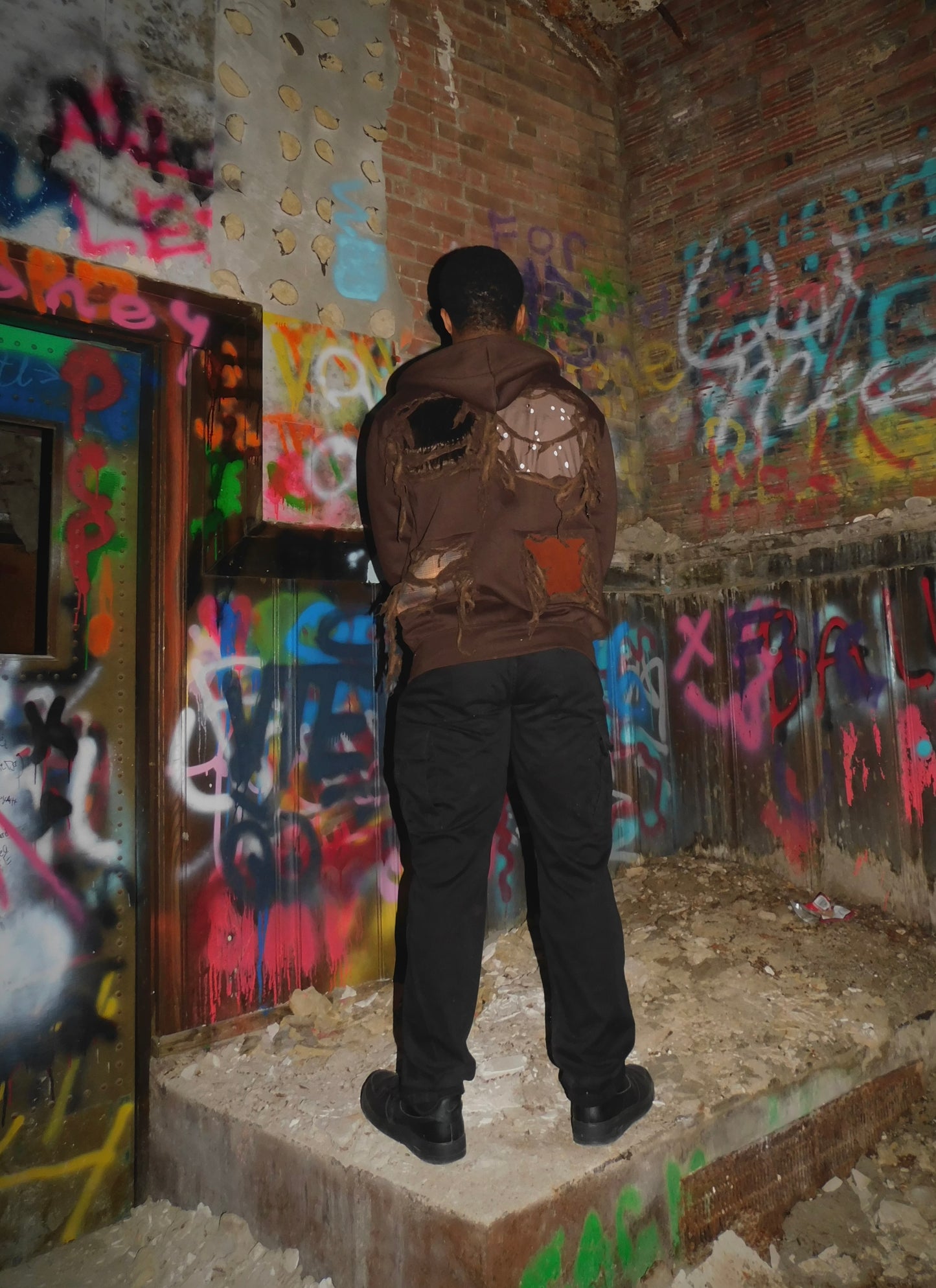 Brown Burnout Hoodie